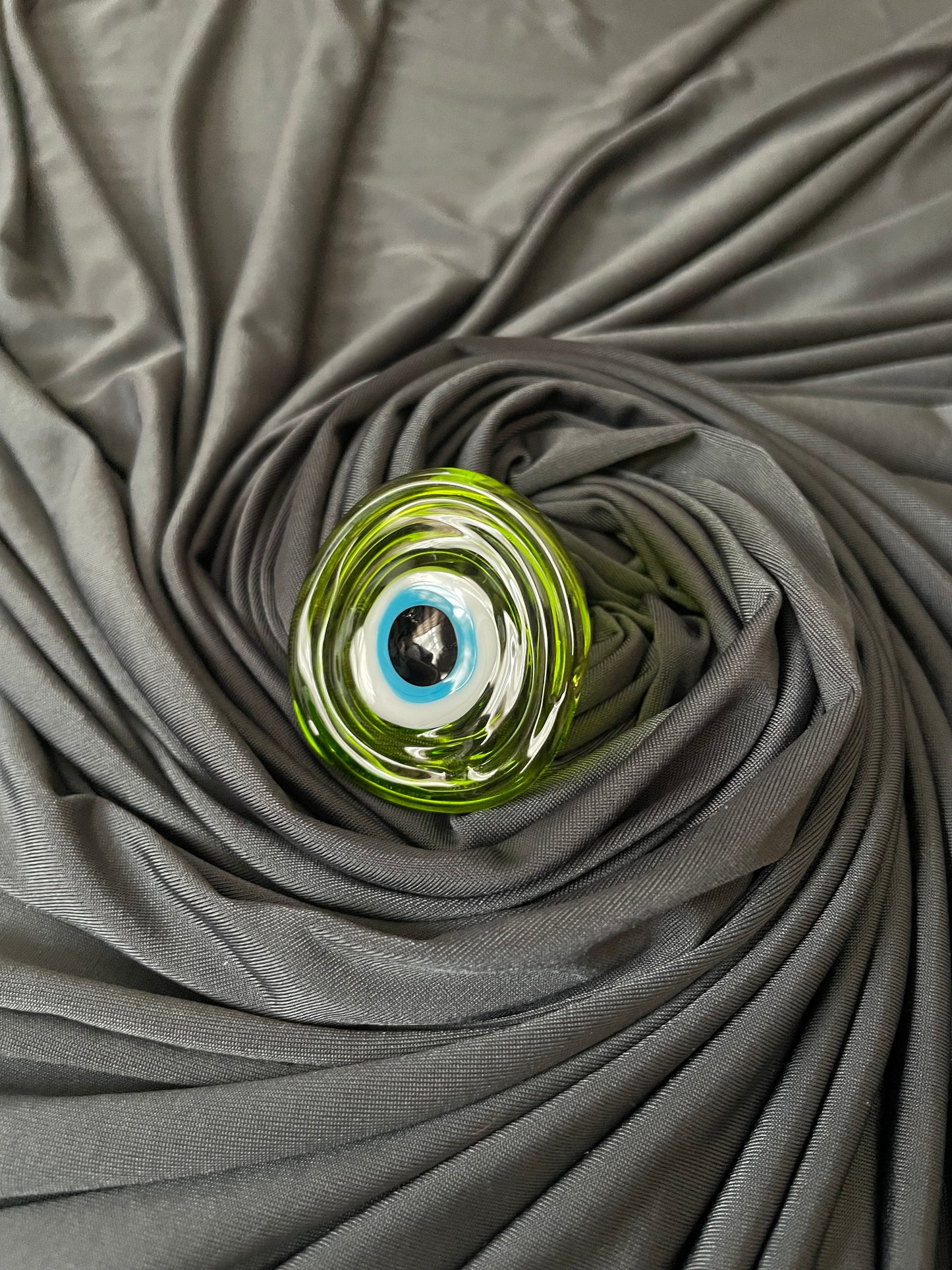 017 Evil Eye Glass Ring