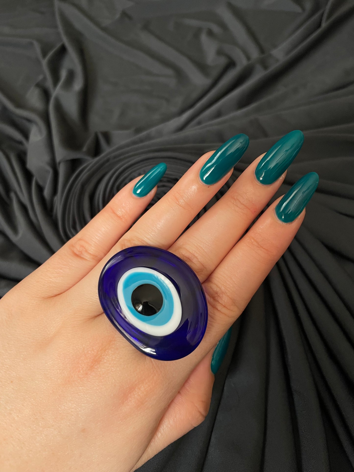 017 Evil Eye Glass Ring